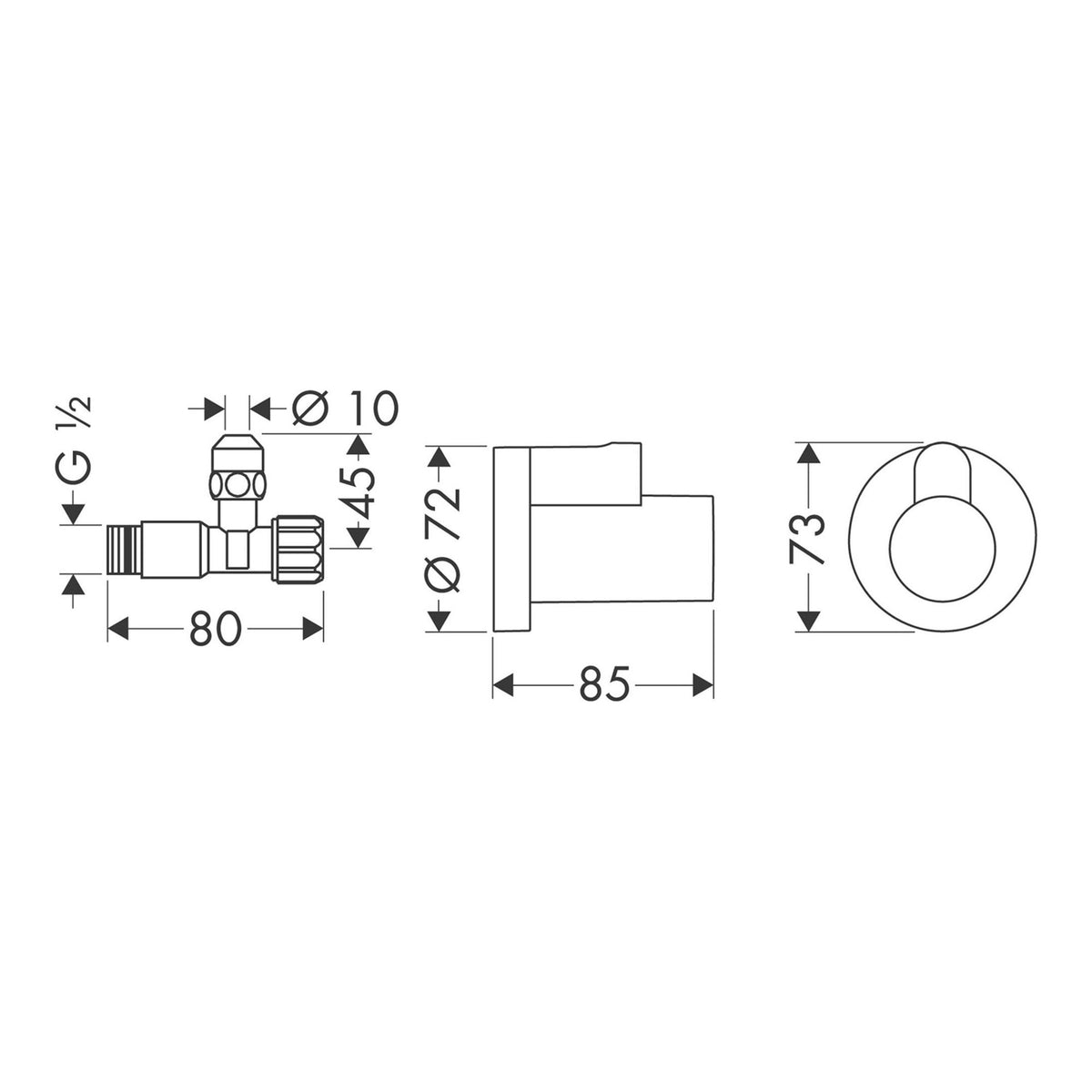 AXOR Angle valve with cover outlet G 3 8 51307 technical 01