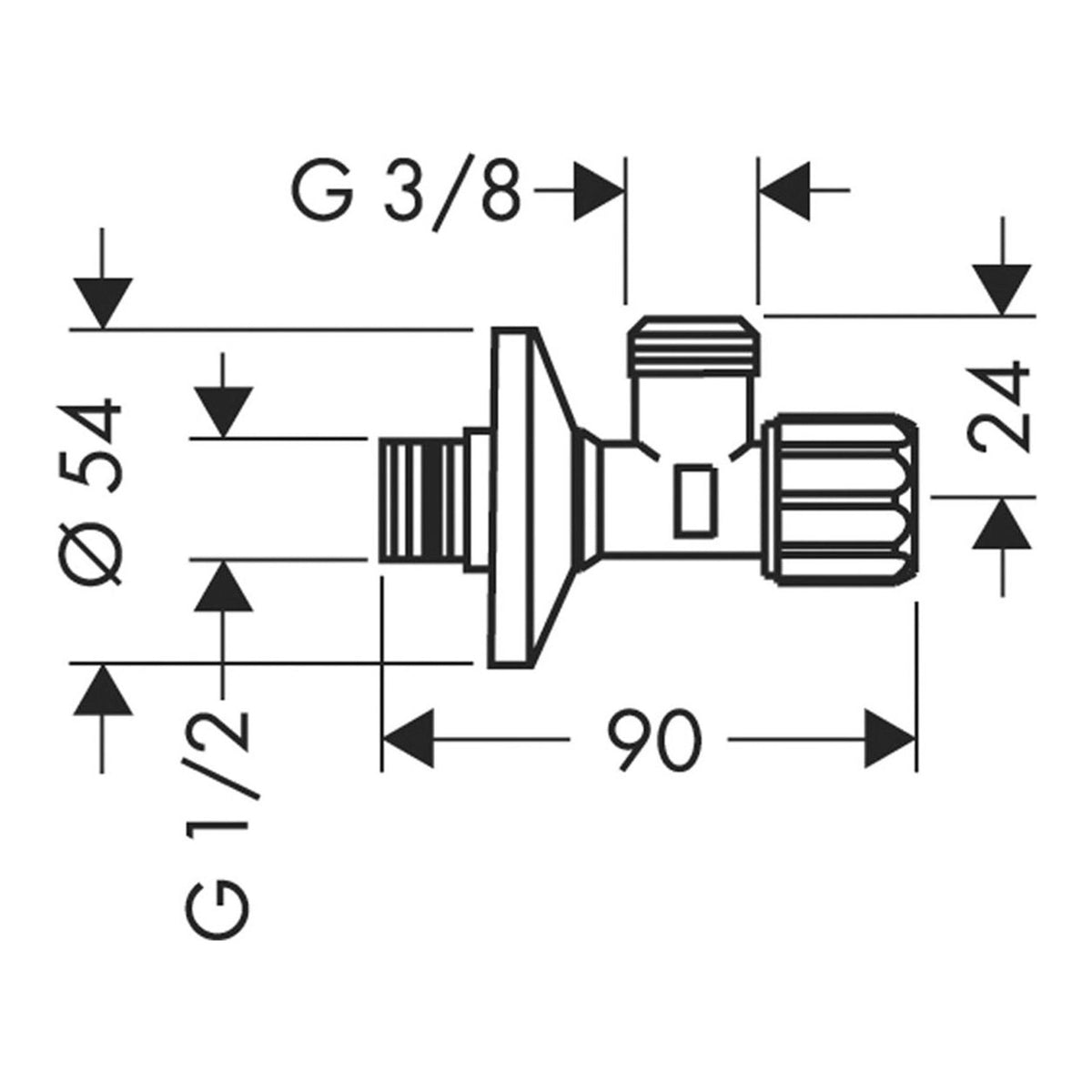 AXOR Angle valve with microfilter outlet G 3 8 51308 technical 01
