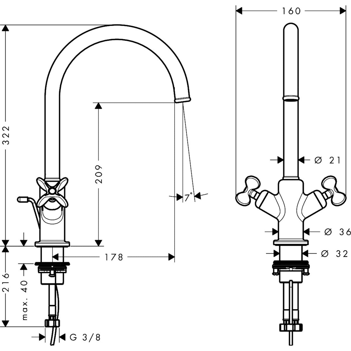 AXOR-Archivio-2-handle-basin-mixer-210-with-cross-handles-and-pop-up-waste-set-34022-technical-01
