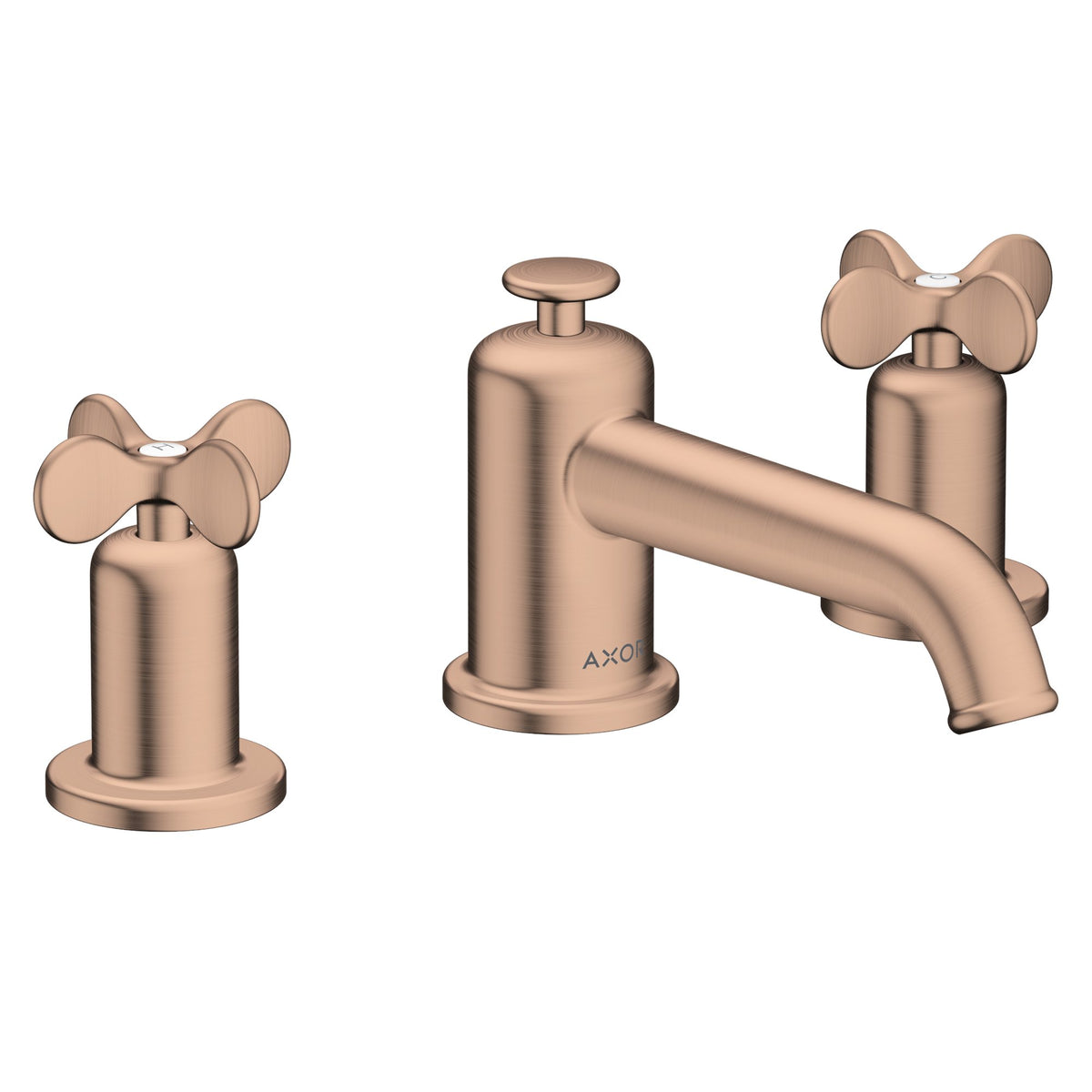 AXOR-Archivio-3-hole-basin-mixer-30-with-cross-handles-and-pop-up-waste-set-Brushed-Red-Gold-34024310