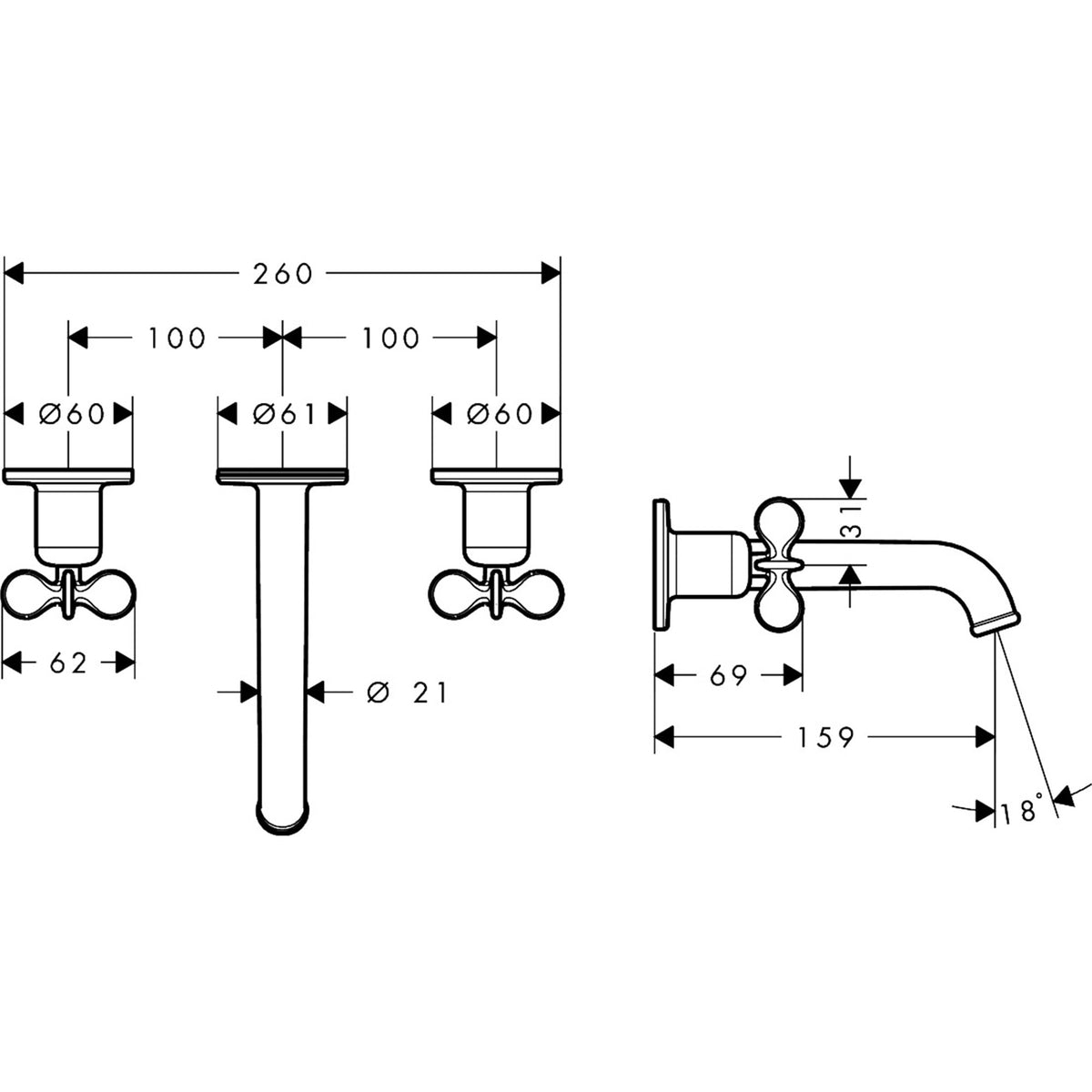 AXOR-Archivio-3-hole-basin-mixer-for-concealed-installation-wall-mounted-with-spout-160-mm-and-cross-handles-34033-technical-01