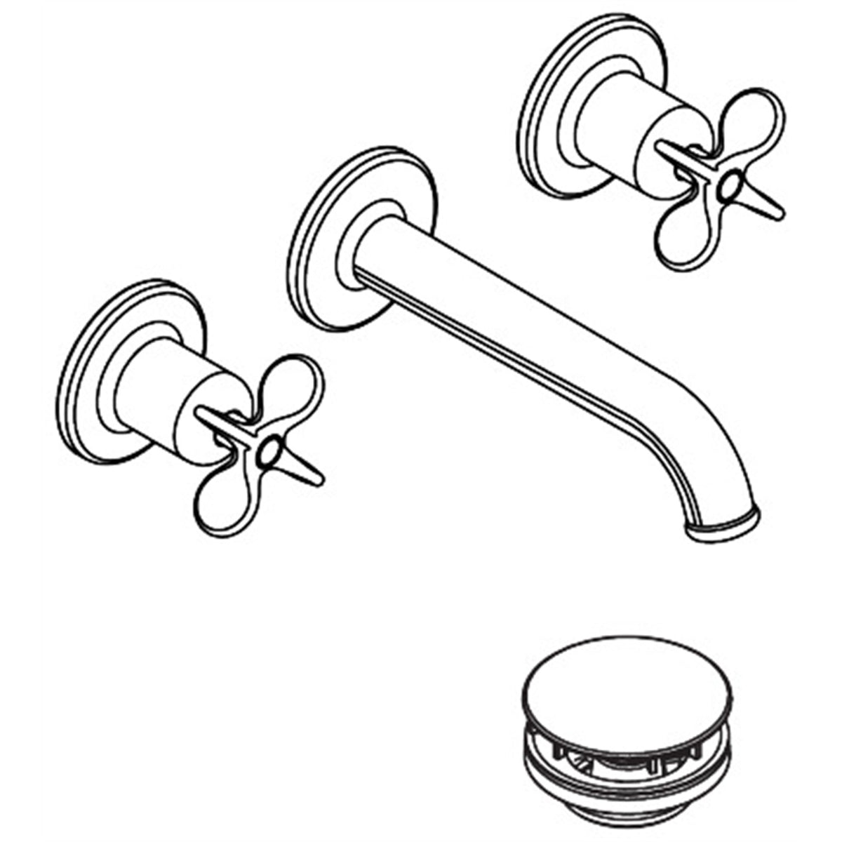 AXOR-Archivio-3-hole-basin-mixer-for-concealed-installation-wall-mounted-with-spout-160-mm-and-cross-handles-34033-technical-02