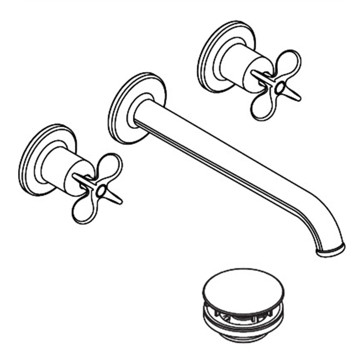AXOR-Archivio-3-hole-basin-mixer-for-concealed-installation-wall-mounted-with-spout-220-mm-and-cross-handles-34036-technical-02