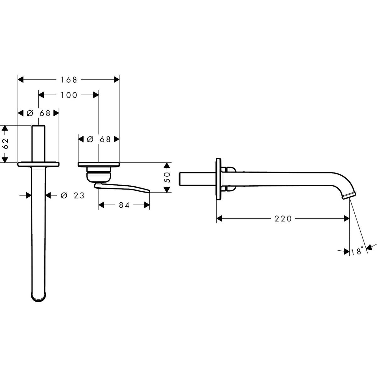AXOR-Archivio-Single-lever-basin-mixer-for-concealed-installation-wall-mounted-with-spout-220-mm-34039-technical-01