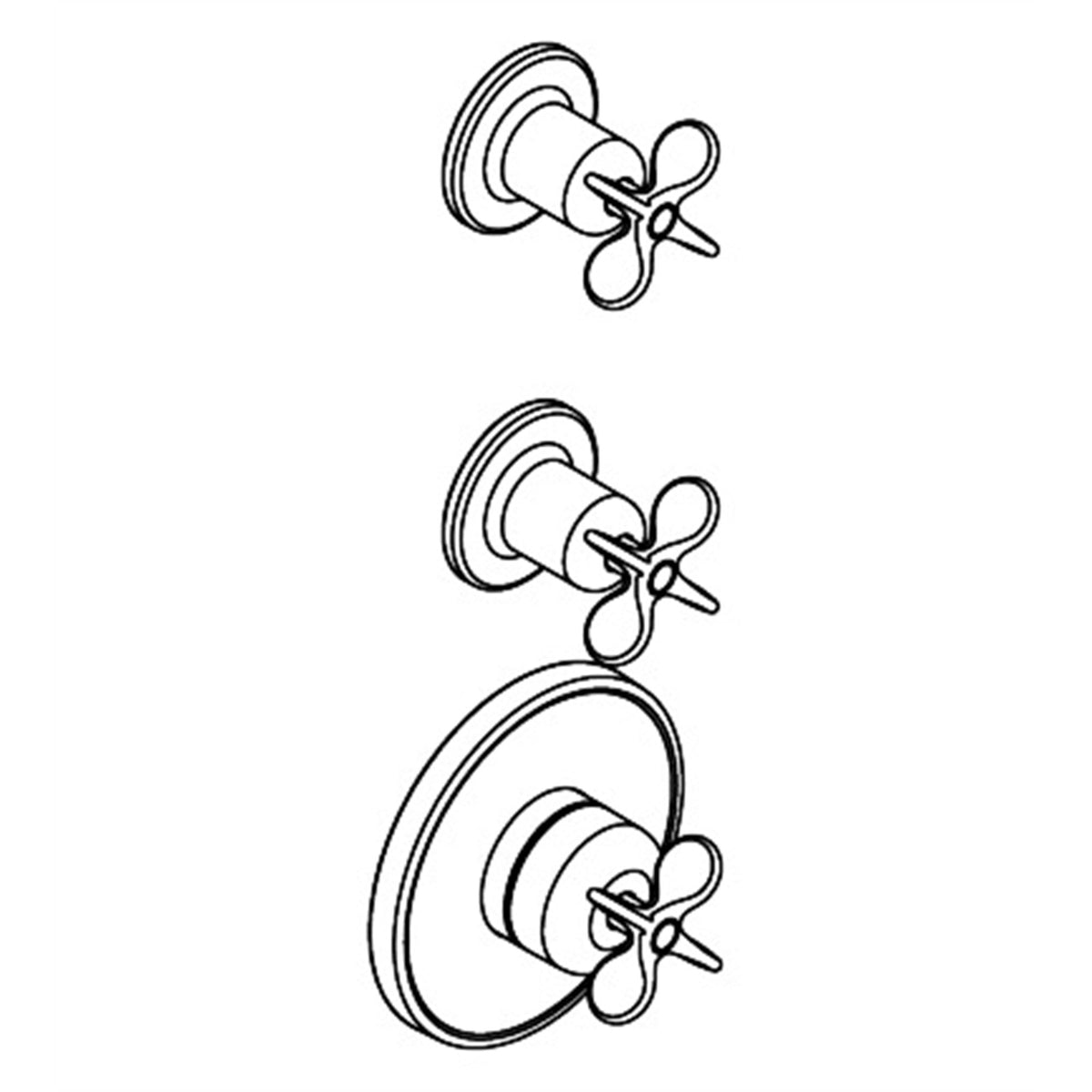 AXOR-Archivio-Thermostatic-module-for-concealed-installation-for-2-functions-with-cross-handles-34142-technical-03