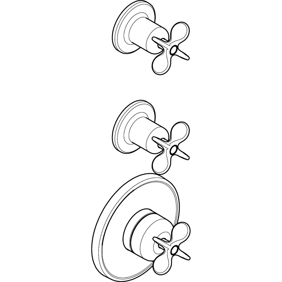 AXOR-Archivio-Thermostatic-module-for-concealed-installation-for-2-functions-with-cross-handles-34142-technical-04