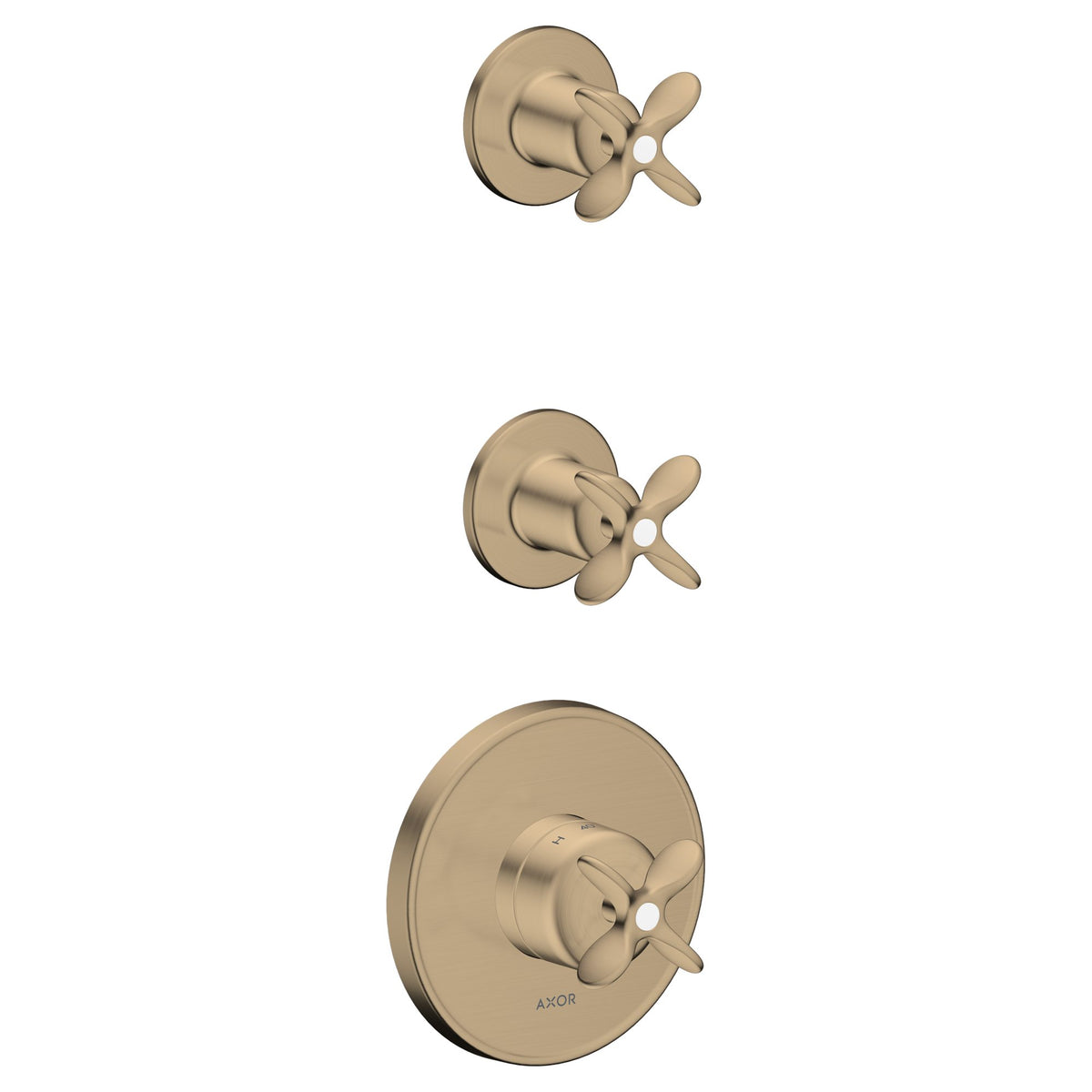 AXOR-Archivio-Thermostatic-module-for-concealed-installation-for-2-functions-with-cross-handles-Brushed-Bronze-34142140
