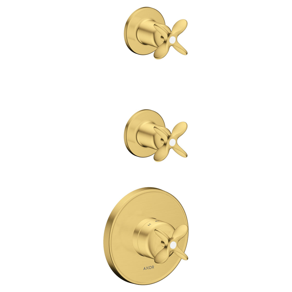 AXOR-Archivio-Thermostatic-module-for-concealed-installation-for-2-functions-with-cross-handles-Brushed-Gold-Optic-34142250
