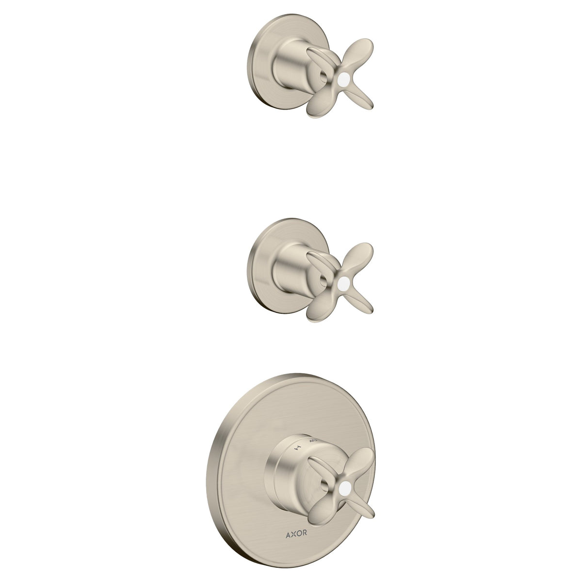 AXOR-Archivio-Thermostatic-module-for-concealed-installation-for-2-functions-with-cross-handles-Brushed-Nickel-34142820