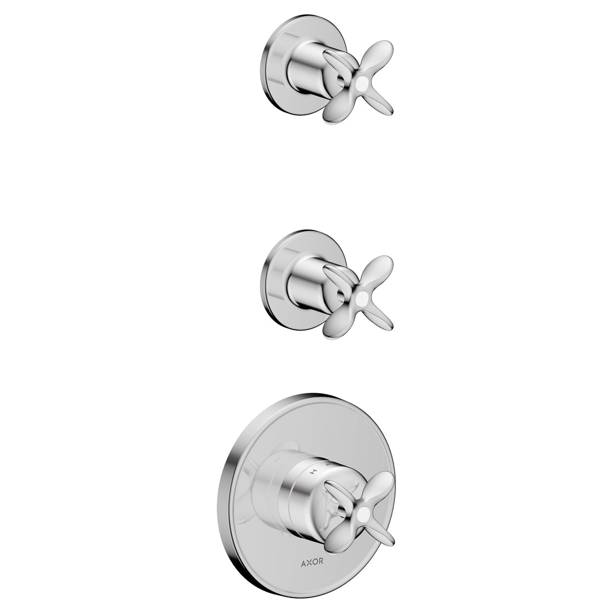 AXOR-Archivio-Thermostatic-module-for-concealed-installation-for-2-functions-with-cross-handles-Chrome-34142000
