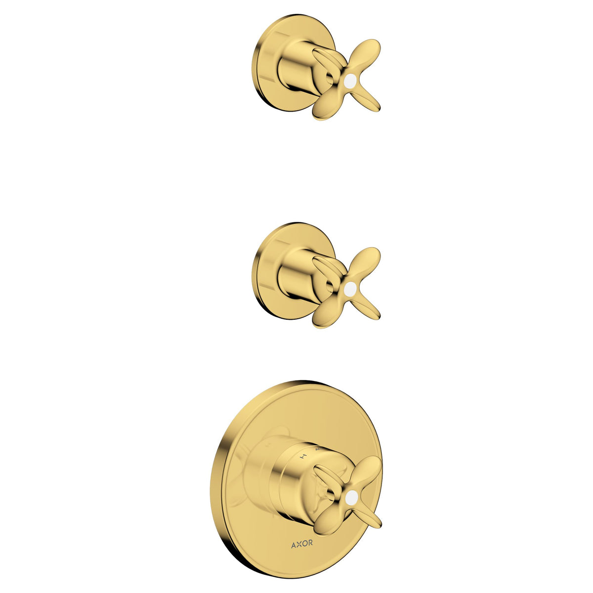 AXOR-Archivio-Thermostatic-module-for-concealed-installation-for-2-functions-with-cross-handles-Polished-Gold-Optic-34142990