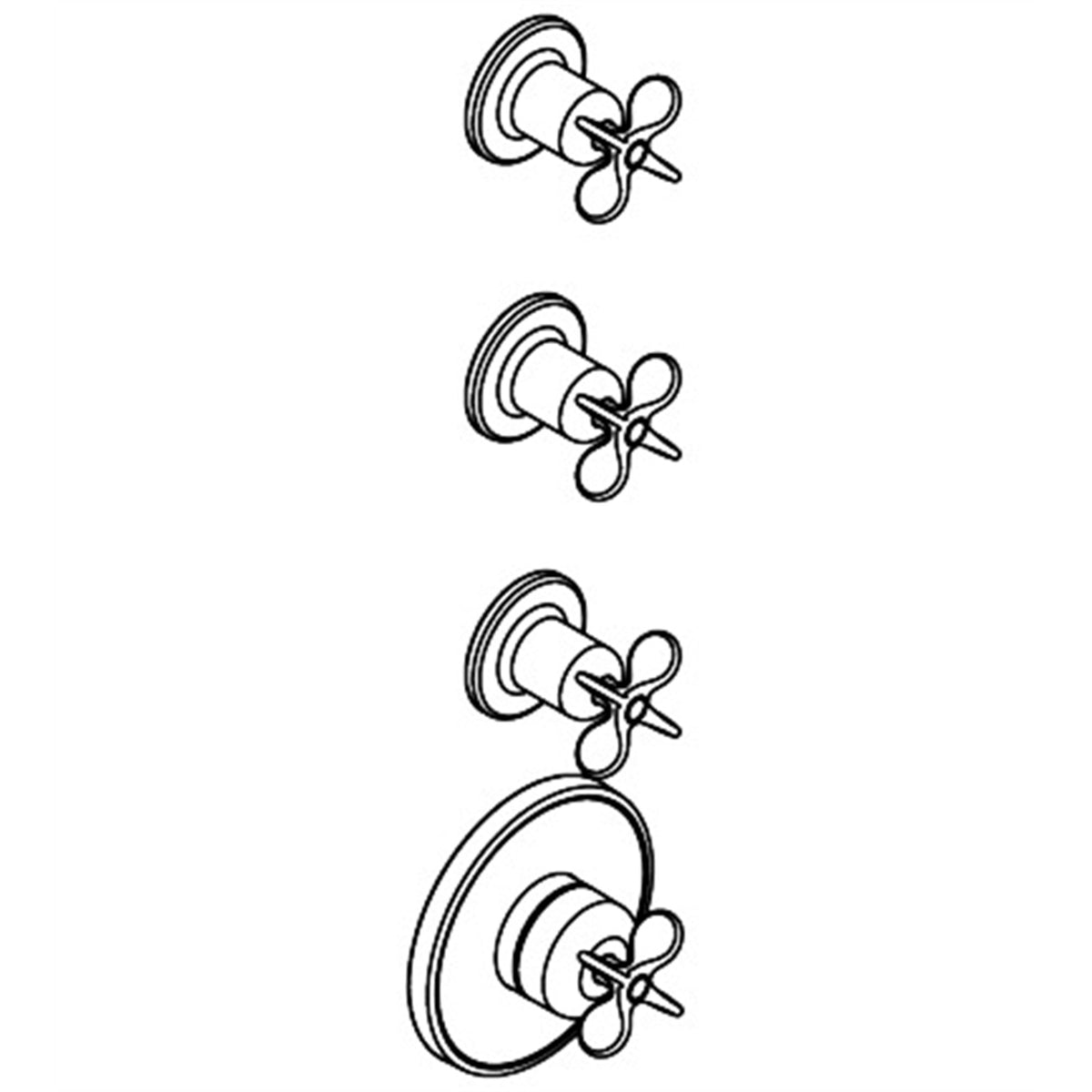 AXOR-Archivio-Thermostatic-module-for-concealed-installation-for-3-functions-with-cross-handles-34146-technical-03