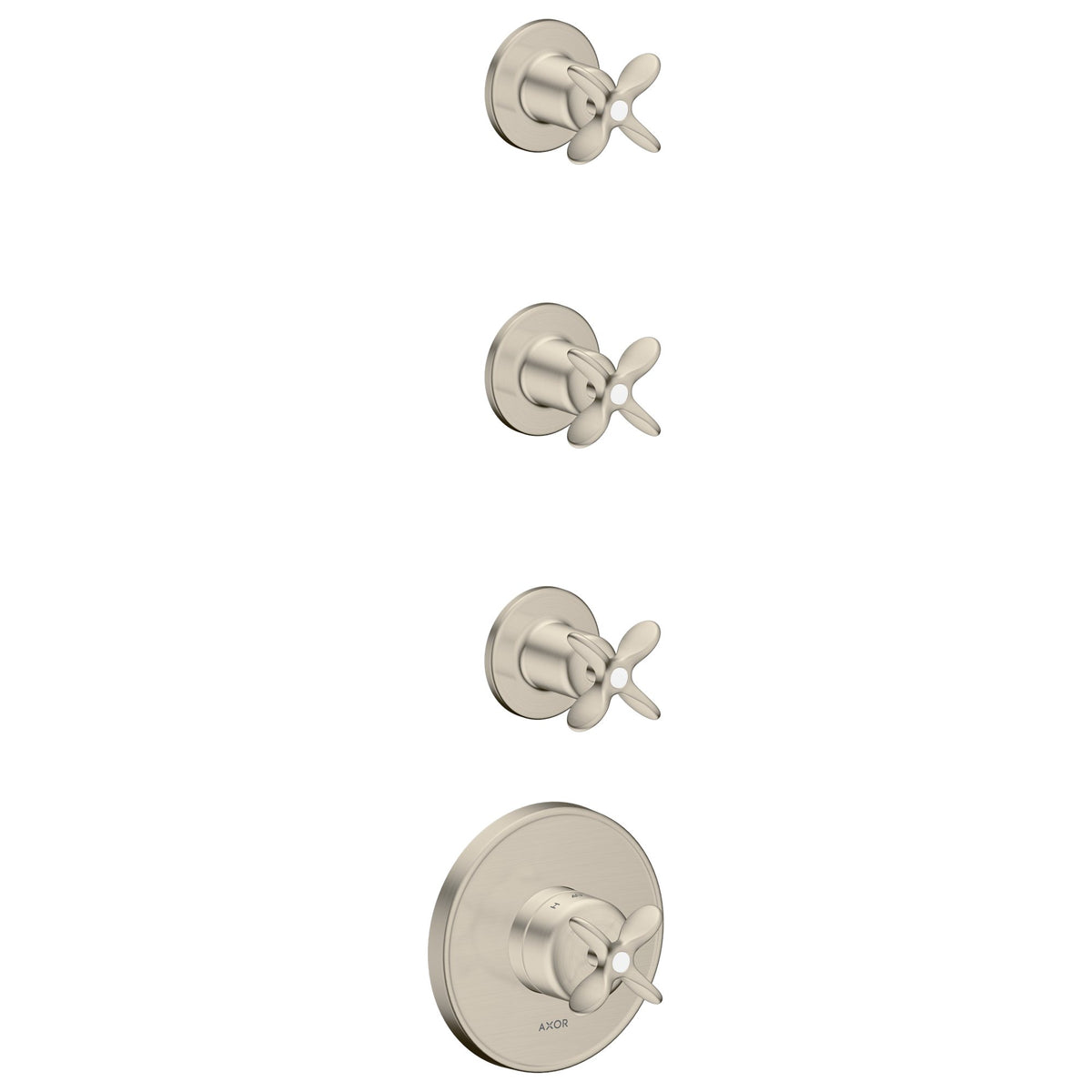 AXOR-Archivio-Thermostatic-module-for-concealed-installation-for-3-functions-with-cross-handles-Brushed-Nickel-34146820