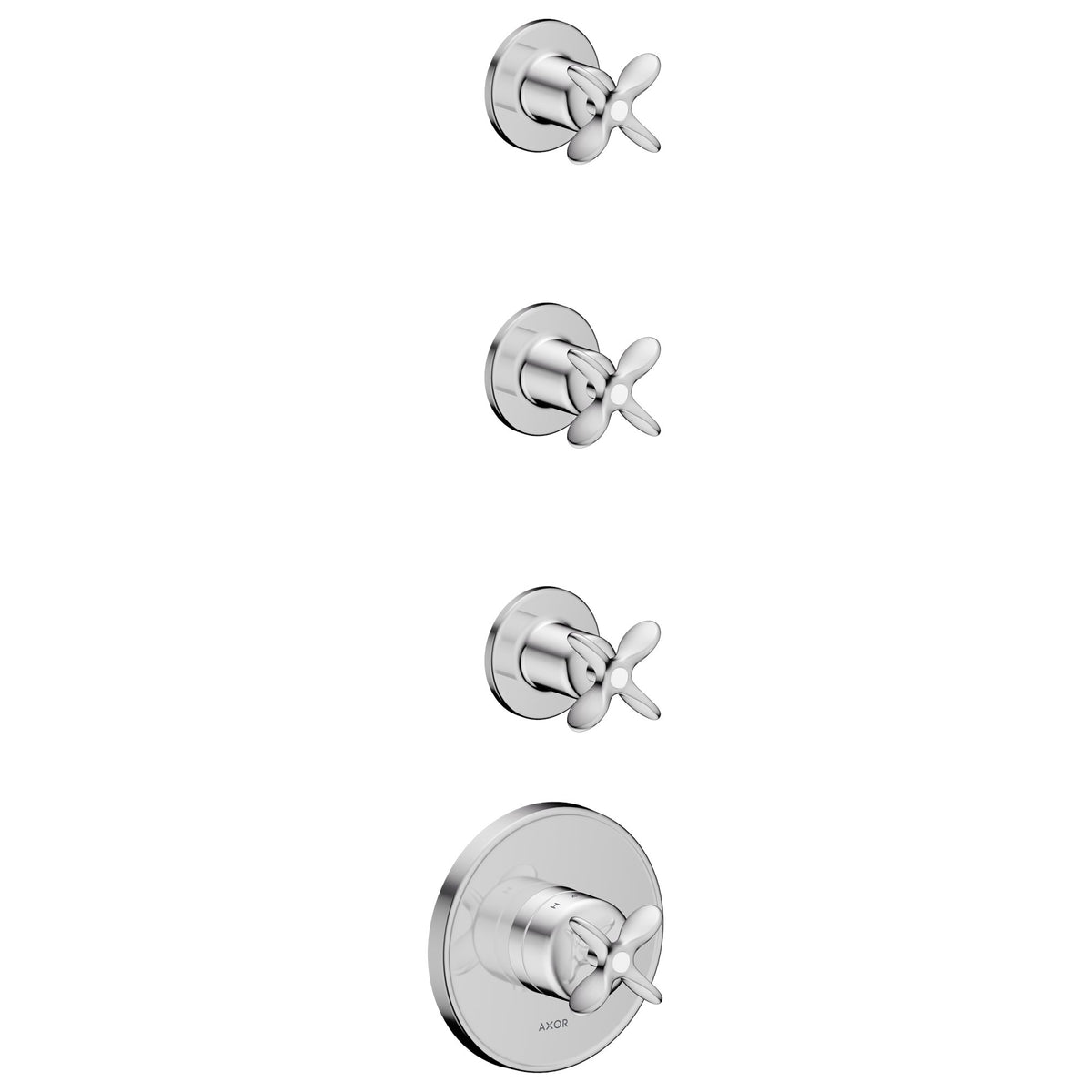 AXOR-Archivio-Thermostatic-module-for-concealed-installation-for-3-functions-with-cross-handles-Chrome-34146000