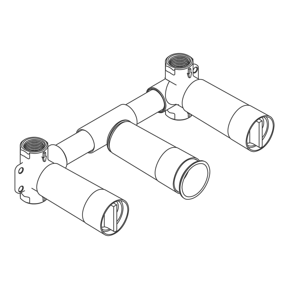 AXOR Basic set for 3 hole basin mixer for concealed installation wall mounted 10303 technical 03