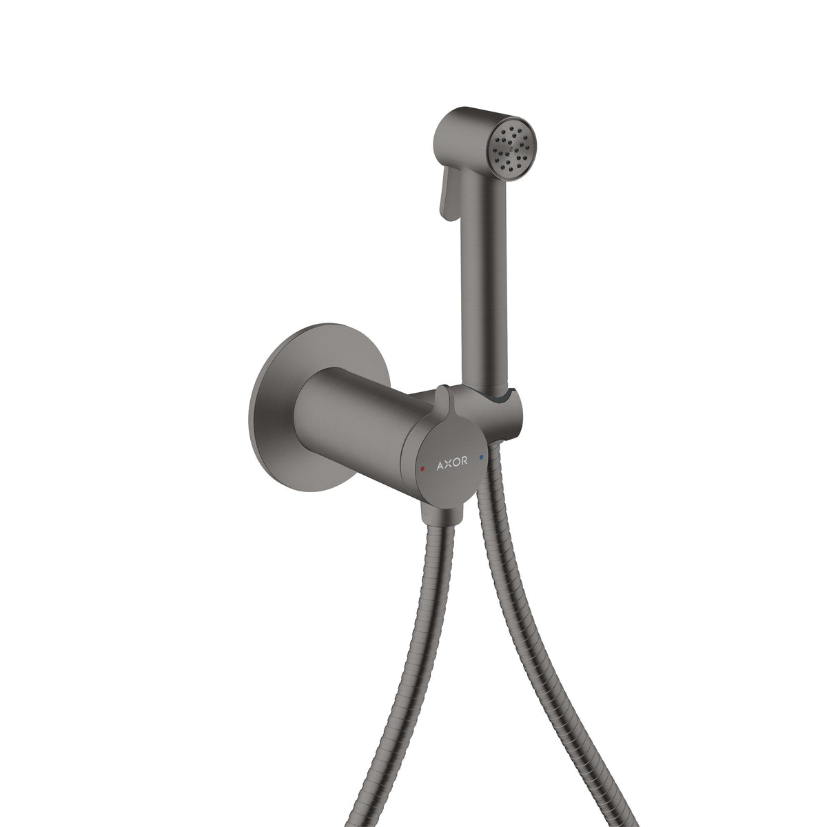AXOR-Bidette-Showers-Bidette-hand-shower-1jet-round-for-mixed-water-with-shower-holder-and-shower-hose-1-25-m-Brushed-Black-Chrome-29242340