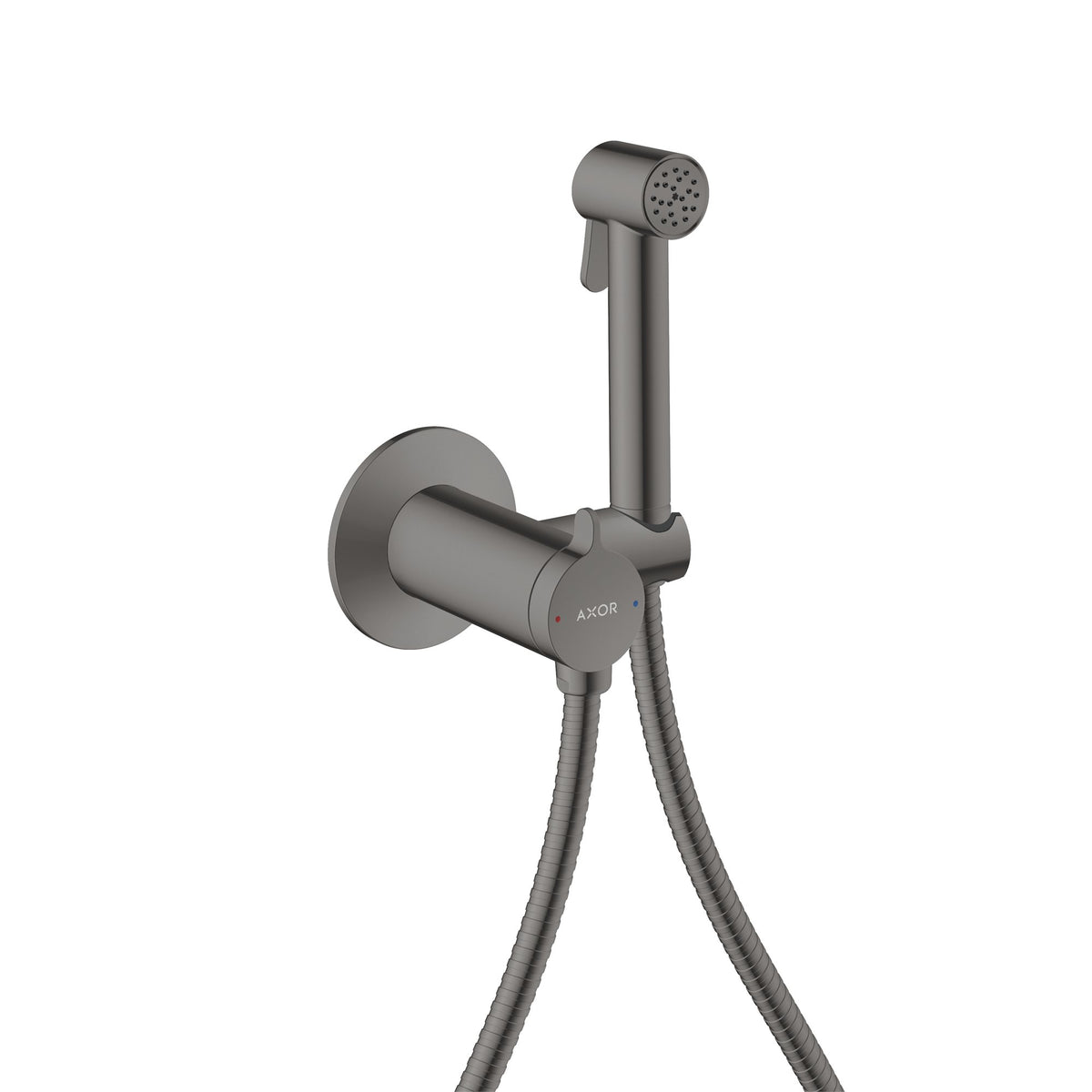 AXOR-Bidette-Showers-Bidette-hand-shower-1jet-round-for-mixed-water-with-shower-holder-and-shower-hose-1-25-m-Polished-Black-Chrome-29242330