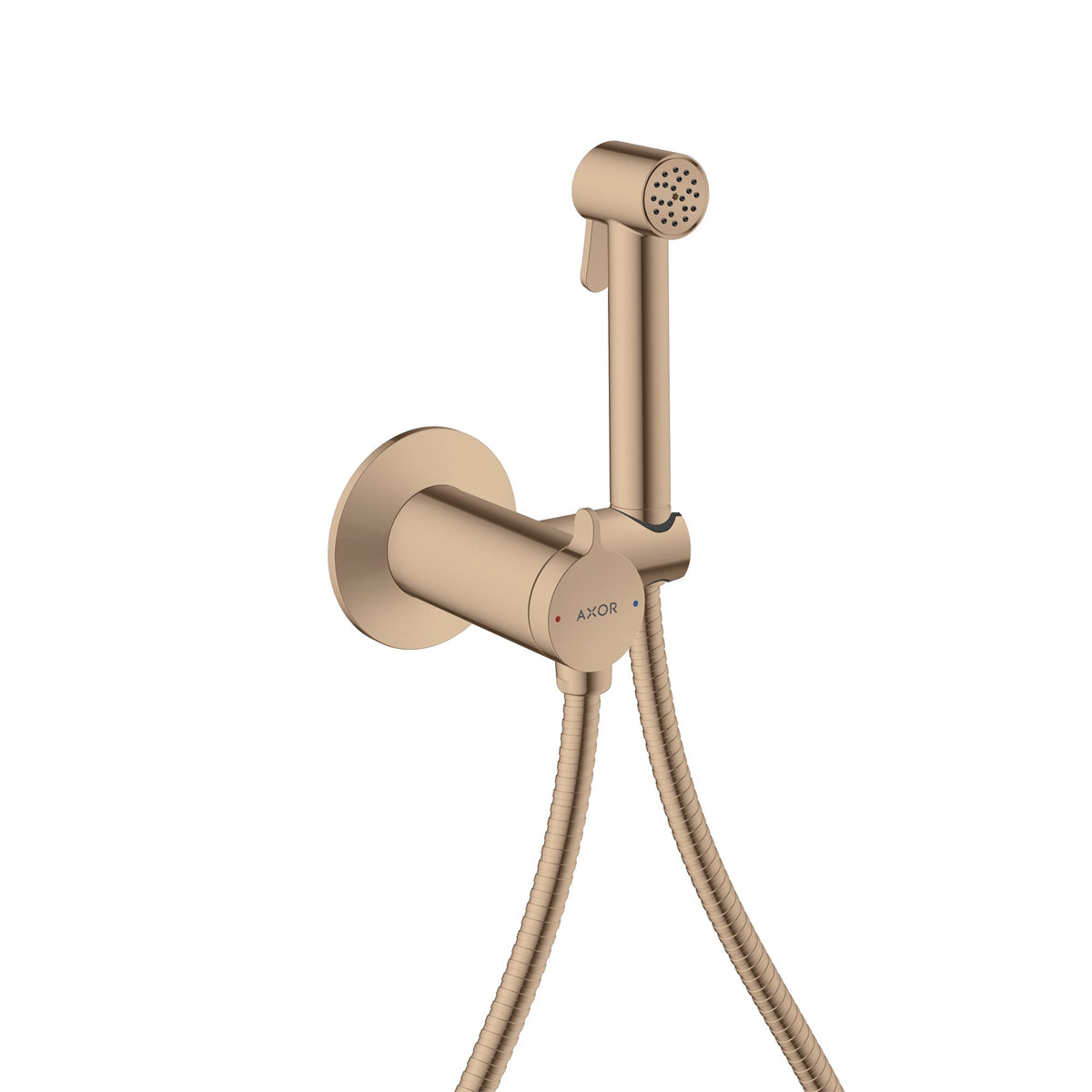 AXOR-Bidette-Showers-Bidette-hand-shower-1jet-round-for-mixed-water-with-shower-holder-and-shower-hose-1-25-m-Polished-Red-Gold-29242300