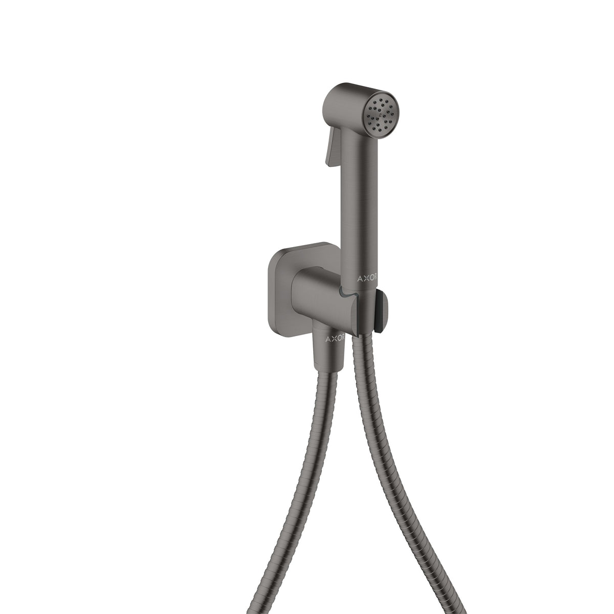AXOR-Bidette-Showers-Bidette-hand-shower-1jet-softsquare-for-cold-water-with-shower-holder-and-shower-hose-1-25-m-Brushed-Black-Chrome-29241340