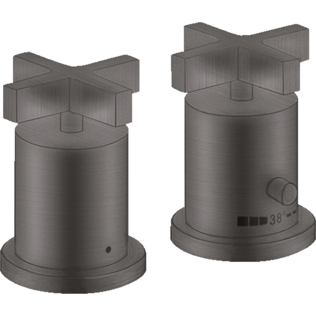 AXOR-Citterio-2-hole-rim-mounted-thermostatic-bath-mixer-with-cross-handles-Brushed-Black-Chrome-39480340