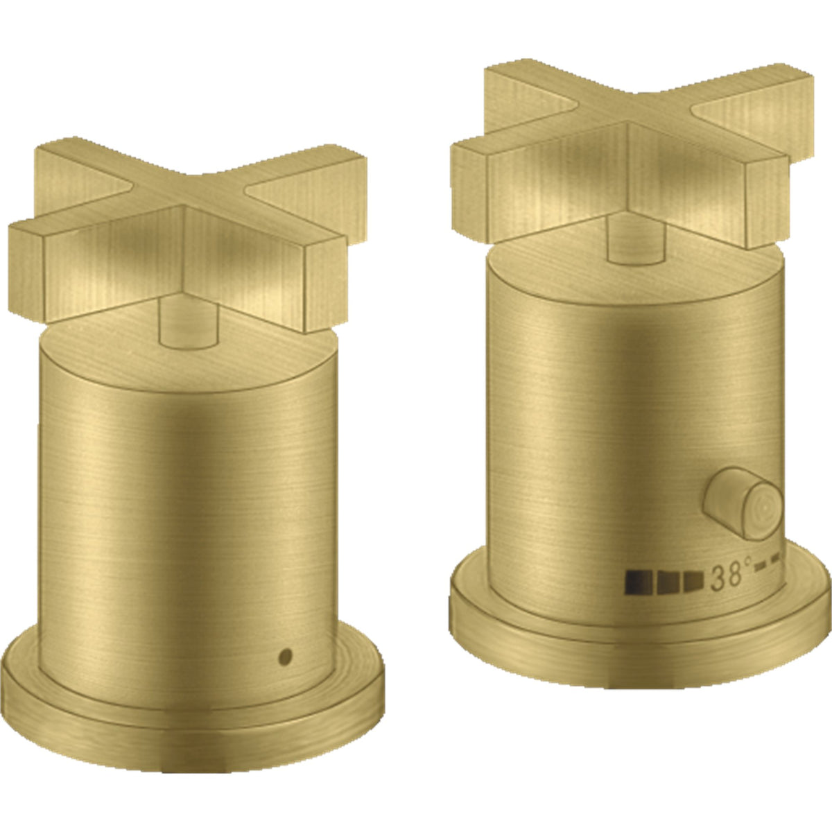 AXOR-Citterio-2-hole-rim-mounted-thermostatic-bath-mixer-with-cross-handles-Brushed-Brass-39480950
