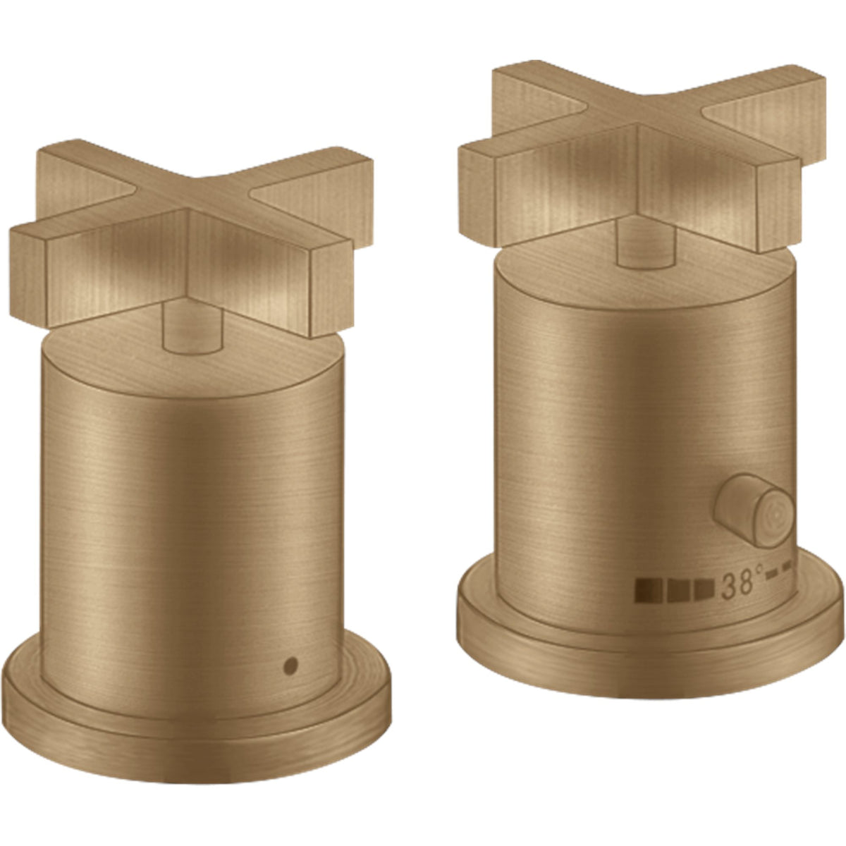 AXOR-Citterio-2-hole-rim-mounted-thermostatic-bath-mixer-with-cross-handles-Brushed-Bronze-39480140