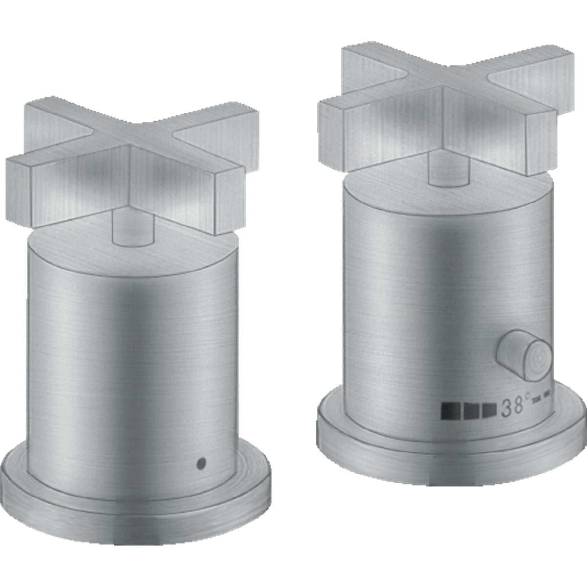AXOR-Citterio-2-hole-rim-mounted-thermostatic-bath-mixer-with-cross-handles-Brushed-Chrome-39480260