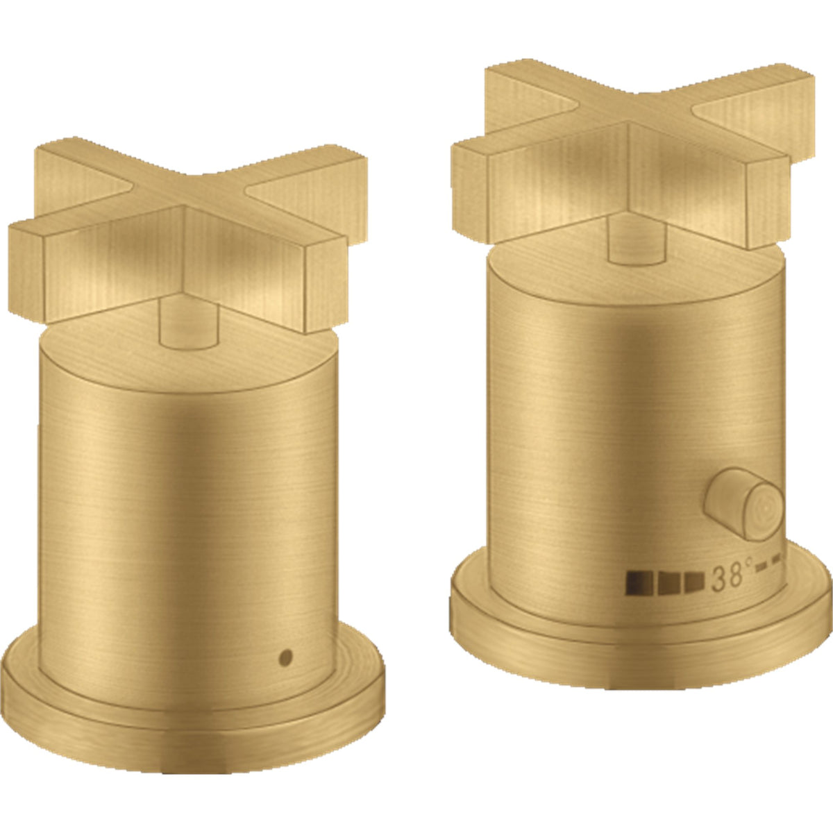 AXOR-Citterio-2-hole-rim-mounted-thermostatic-bath-mixer-with-cross-handles-Brushed-Gold-Optic-39480250