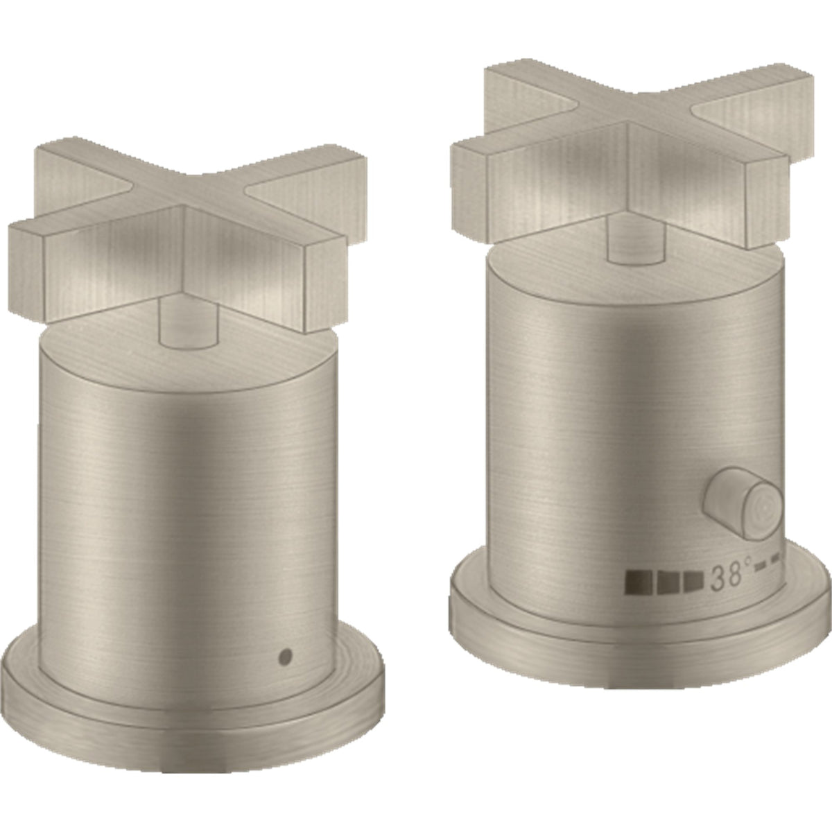 AXOR-Citterio-2-hole-rim-mounted-thermostatic-bath-mixer-with-cross-handles-Brushed-Nickel-39480820