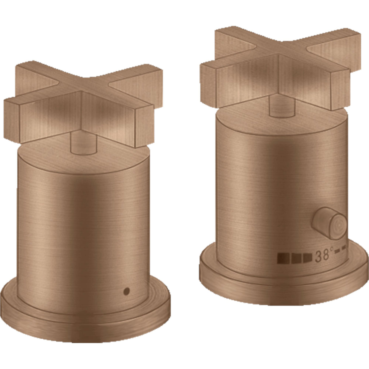 AXOR-Citterio-2-hole-rim-mounted-thermostatic-bath-mixer-with-cross-handles-Brushed-Red-Gold-39480310