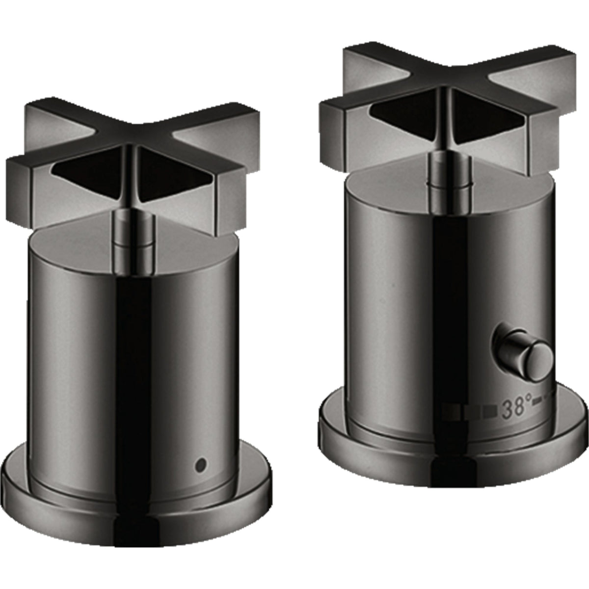 AXOR-Citterio-2-hole-rim-mounted-thermostatic-bath-mixer-with-cross-handles-Polished-Black-Chrome-39480330