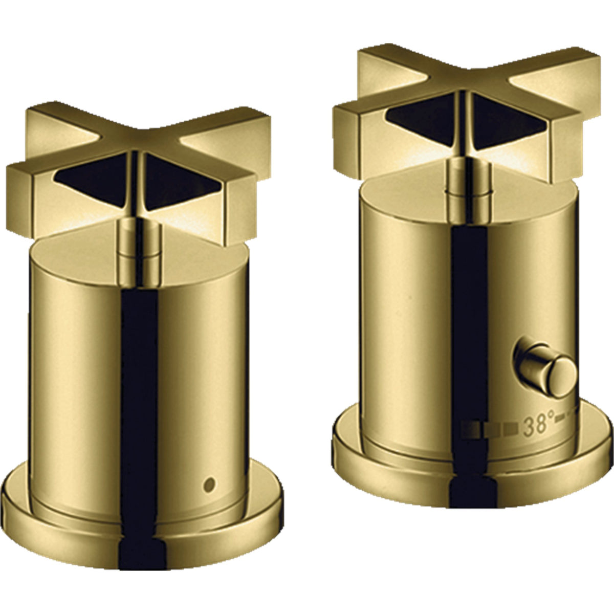 AXOR-Citterio-2-hole-rim-mounted-thermostatic-bath-mixer-with-cross-handles-Polished-Brass-39480930
