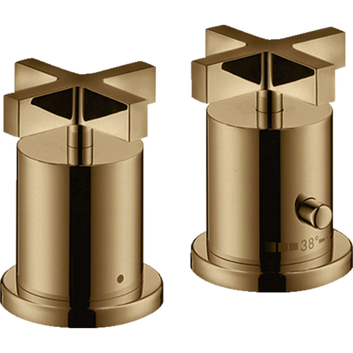 AXOR-Citterio-2-hole-rim-mounted-thermostatic-bath-mixer-with-cross-handles-Polished-Bronze-39480130
