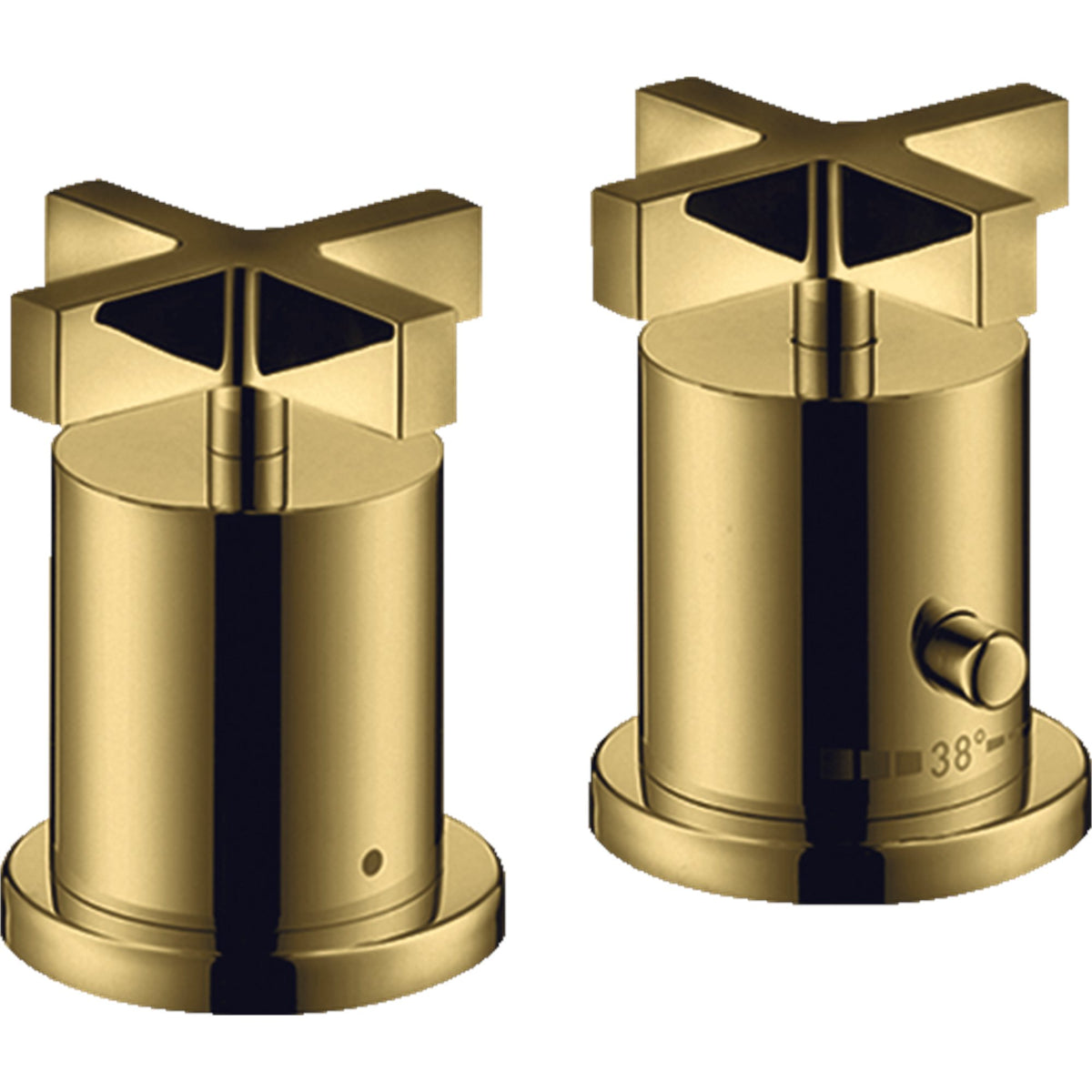 AXOR-Citterio-2-hole-rim-mounted-thermostatic-bath-mixer-with-cross-handles-Polished-Gold-Optic-39480990