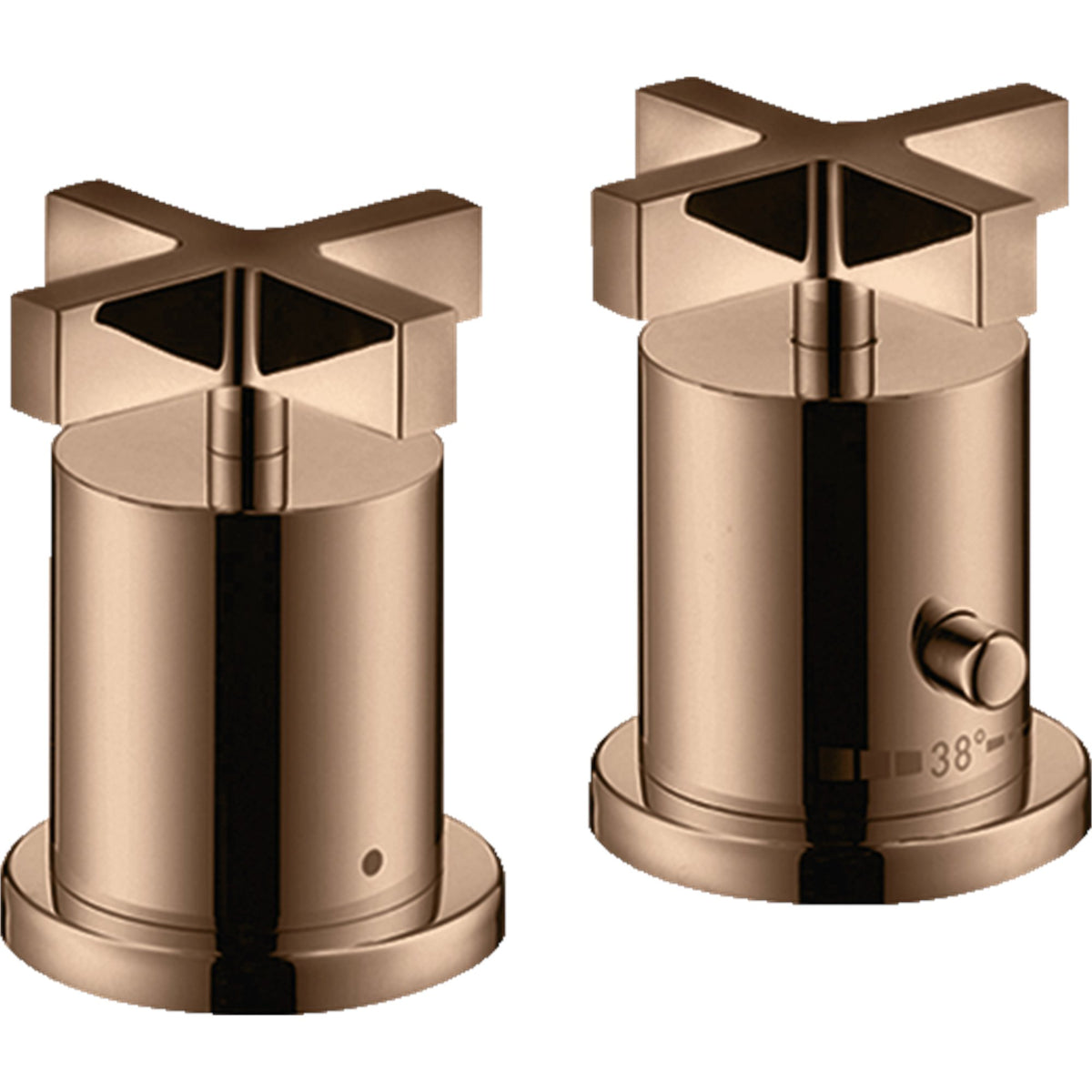 AXOR-Citterio-2-hole-rim-mounted-thermostatic-bath-mixer-with-cross-handles-Polished-Red-Gold-39480300