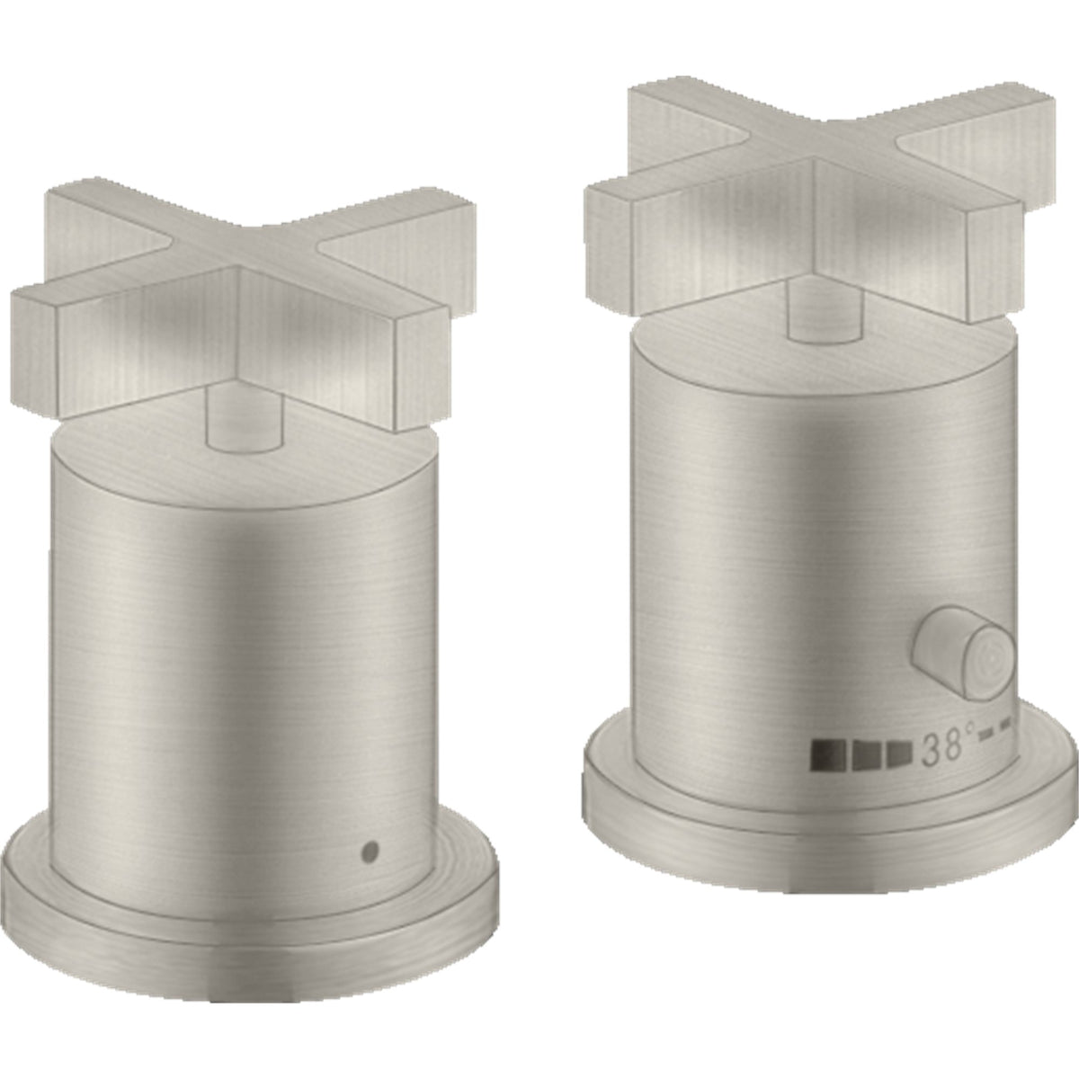 AXOR-Citterio-2-hole-rim-mounted-thermostatic-bath-mixer-with-cross-handles-Stainless-Steel-Optic-39480800