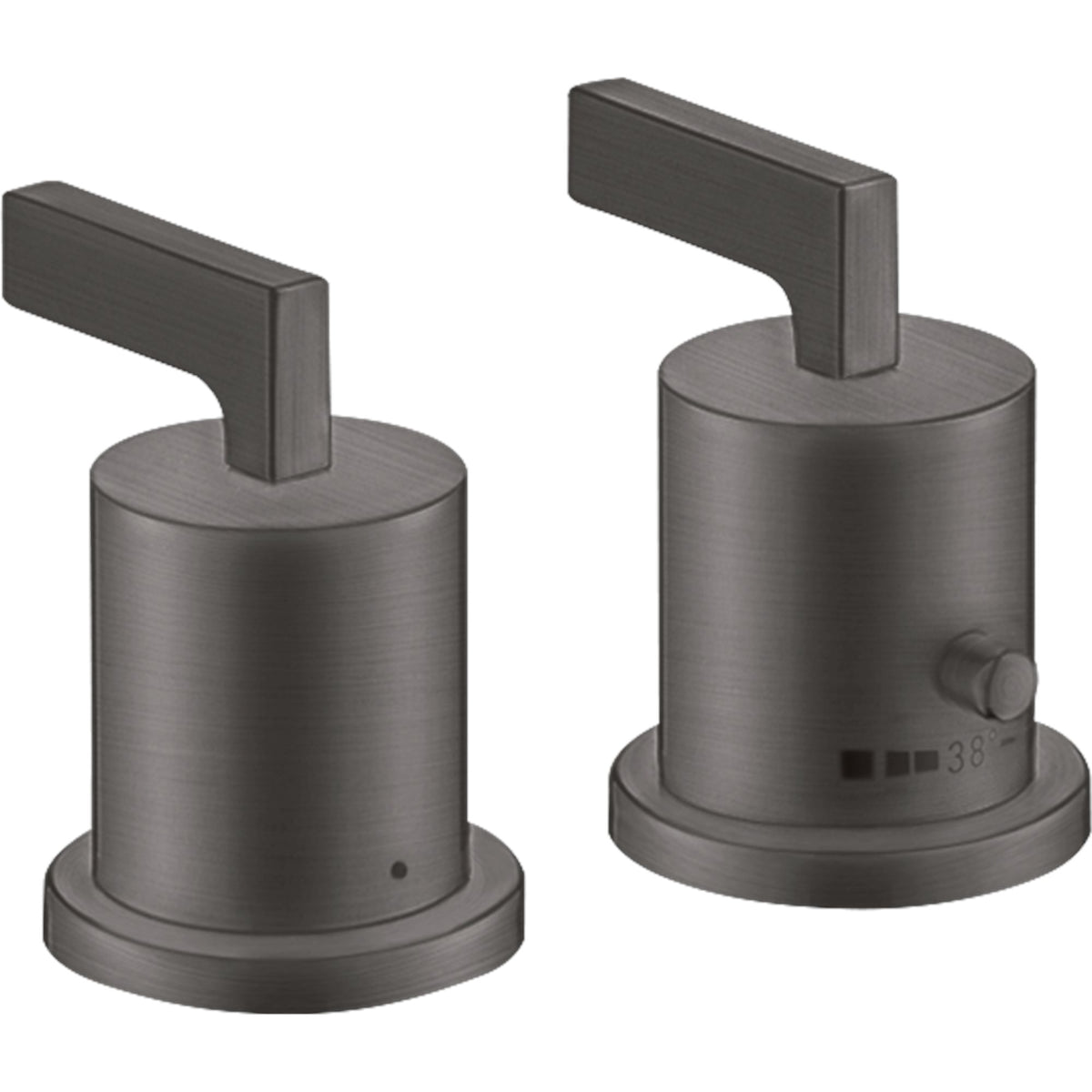 AXOR-Citterio-2-hole-rim-mounted-thermostatic-bath-mixer-with-lever-handles-Brushed-Black-Chrome-39482340