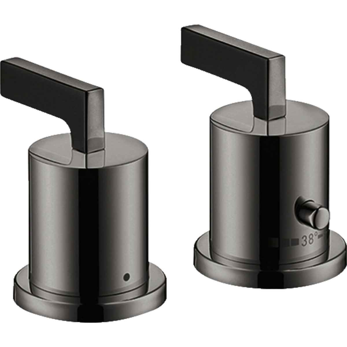 AXOR-Citterio-2-hole-rim-mounted-thermostatic-bath-mixer-with-lever-handles-Polished-Black-Chrome-39482330