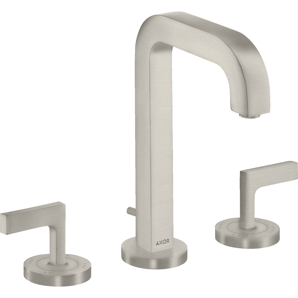 AXOR-Citterio-3-hole-basin-mixer-170-with-spout-140-mm-lever-handles-escutcheons-and-pop-up-waste-set-Stainless-Steel-Optic-39135800