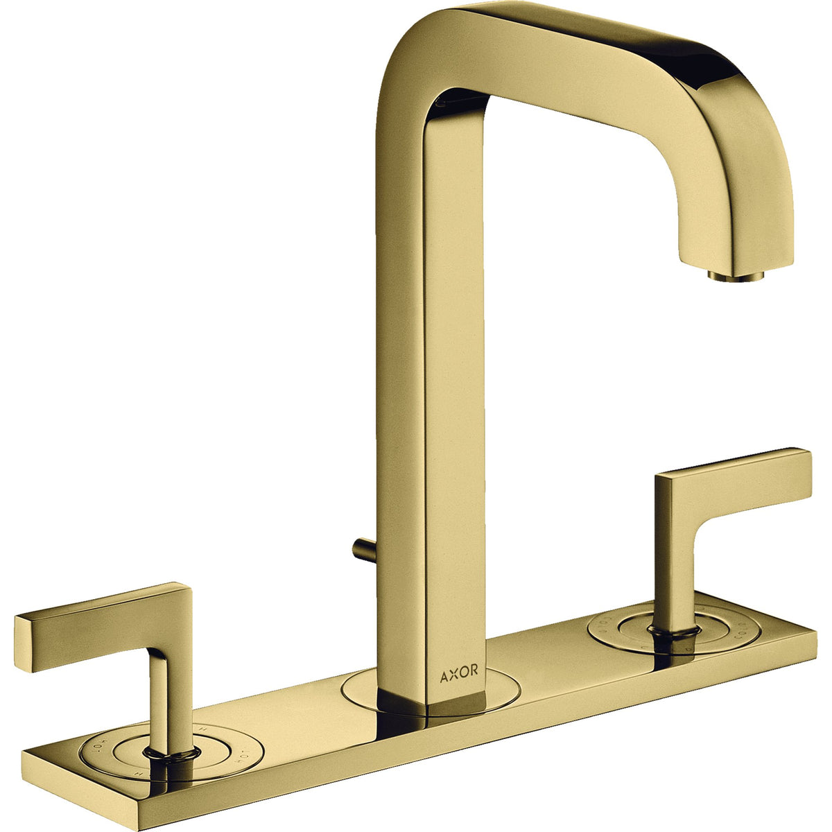 AXOR-Citterio-3-hole-basin-mixer-170-with-spout-140-mm-lever-handles-plate-and-pop-up-waste-set-Polished-Brass-39136930