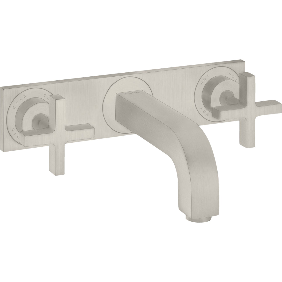 AXOR-Citterio-3-hole-basin-mixer-for-concealed-installation-wall-mounted-with-spout-226-mm-cross-handles-and-plate-Stainless-Steel-Optic-39144800
