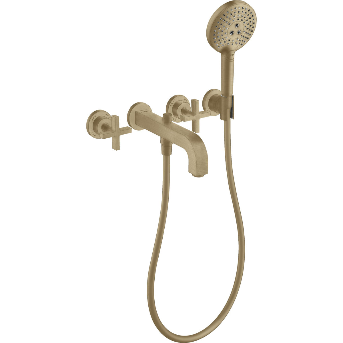AXOR-Citterio-3-hole-bath-mixer-for-concealed-installation-wall-mounted-with-cross-handles-and-escutcheons-Brushed-Bronze-39447140