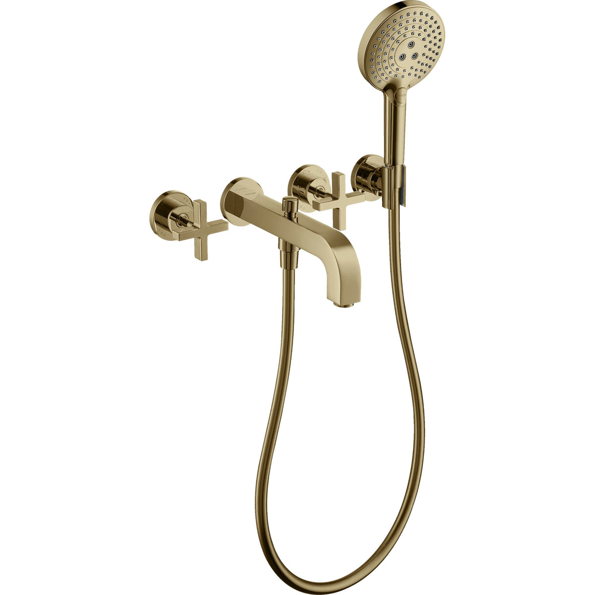 AXOR-Citterio-3-hole-bath-mixer-for-concealed-installation-wall-mounted-with-cross-handles-and-escutcheons-Polished-Bronze-39447130
