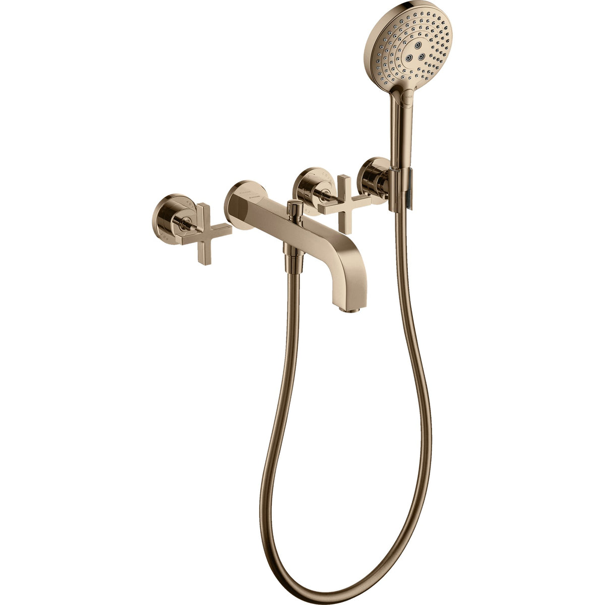 AXOR-Citterio-3-hole-bath-mixer-for-concealed-installation-wall-mounted-with-cross-handles-and-escutcheons-Polished-Red-Gold-39447300