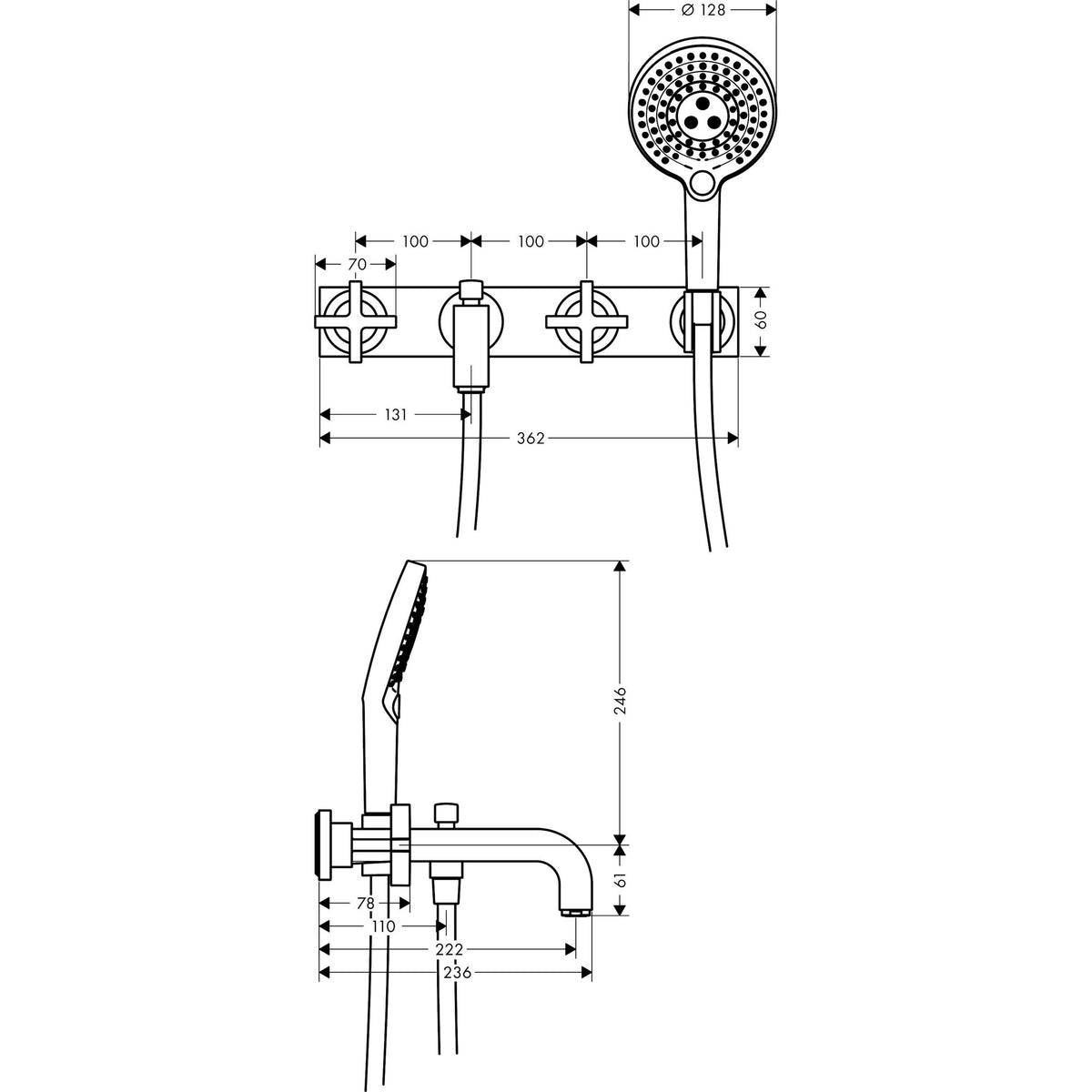 AXOR-Citterio-3-hole-bath-mixer-for-concealed-installation-wall-mounted-with-cross-handles-and-plate-39441-technical-02