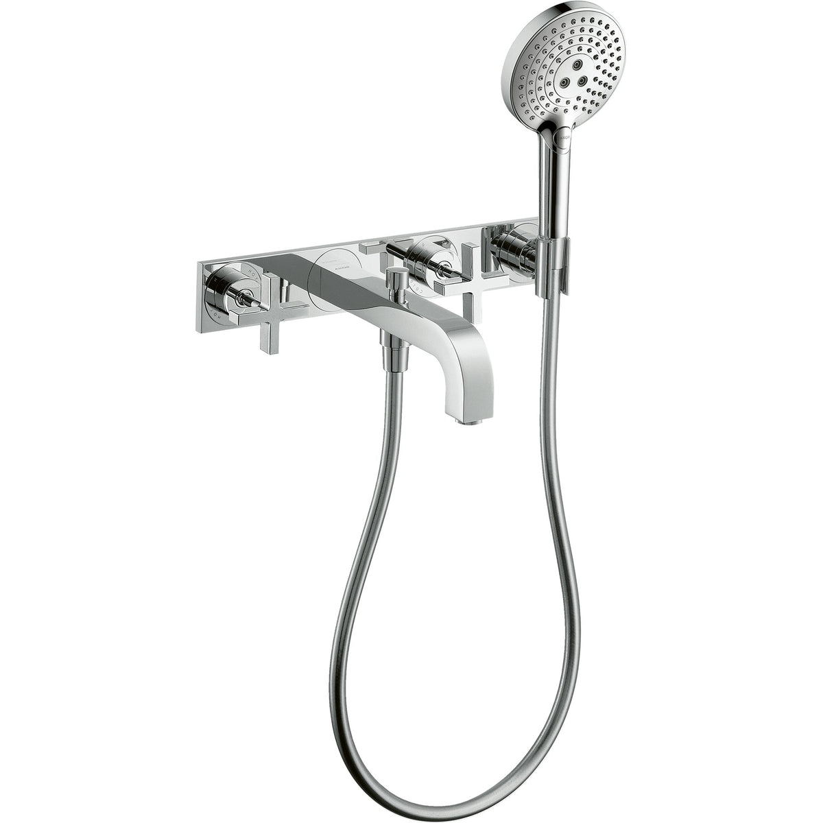 AXOR-Citterio-3-hole-bath-mixer-for-concealed-installation-wall-mounted-with-cross-handles-and-plate-Chrome-39441000