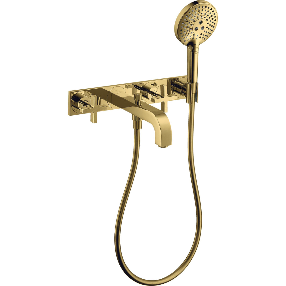 AXOR-Citterio-3-hole-bath-mixer-for-concealed-installation-wall-mounted-with-cross-handles-and-plate-Polished-Gold-Optic-39441990