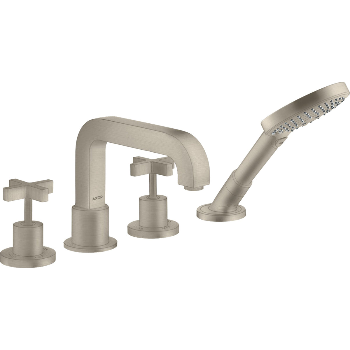 AXOR-Citterio-4-hole-rim-mounted-bath-mixer-with-cross-handles-Brushed-Nickel-39445820