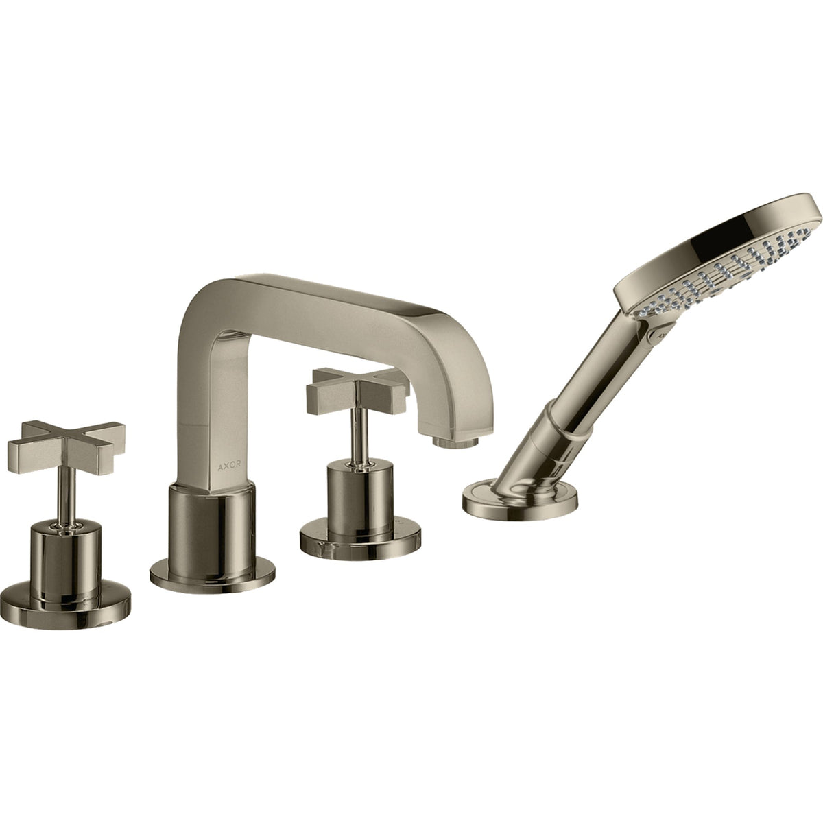 AXOR-Citterio-4-hole-rim-mounted-bath-mixer-with-cross-handles-Polished-Nickel-39445830