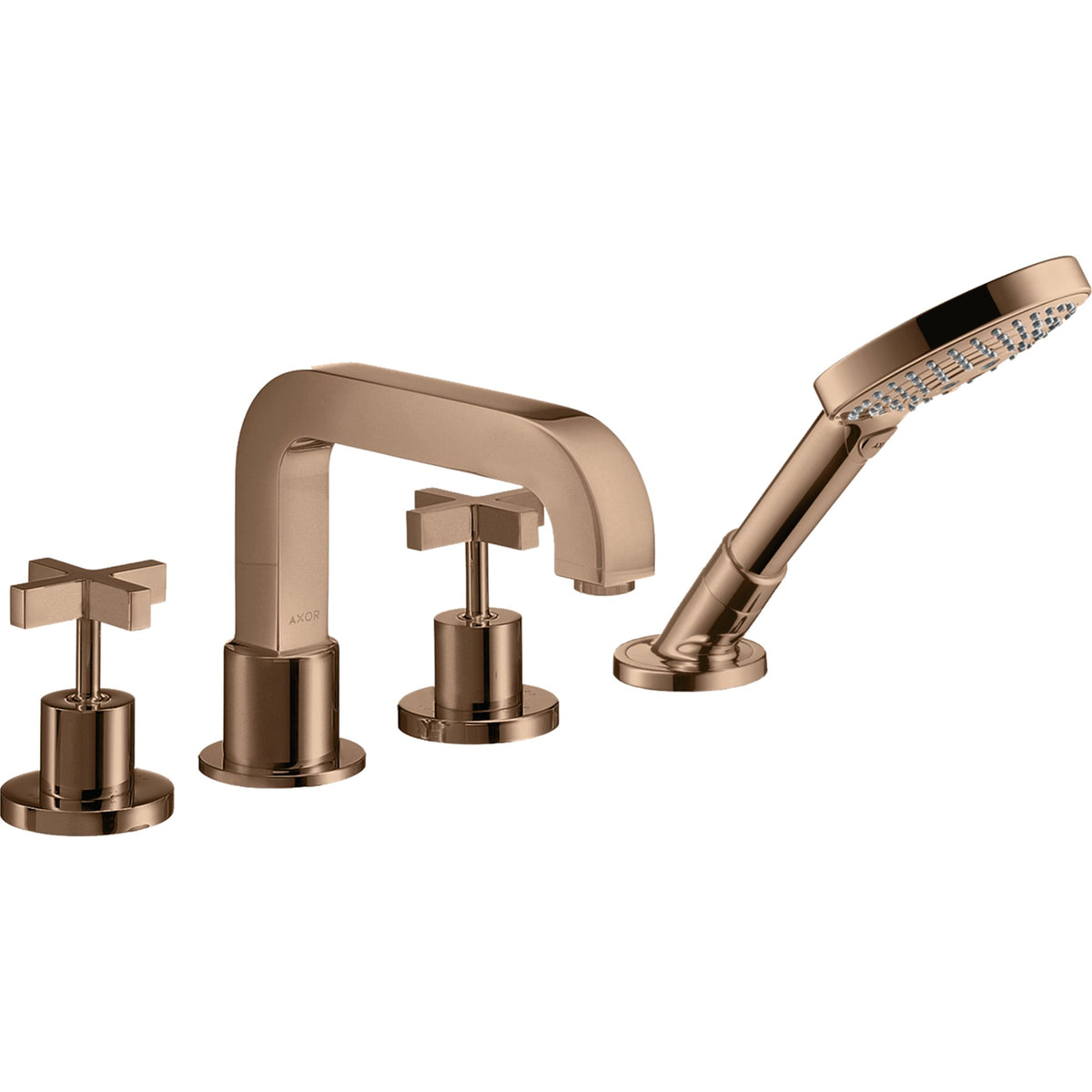 AXOR-Citterio-4-hole-rim-mounted-bath-mixer-with-cross-handles-Polished-Red-Gold-39445300